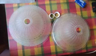 Coppia lampadari vintage con paralumi