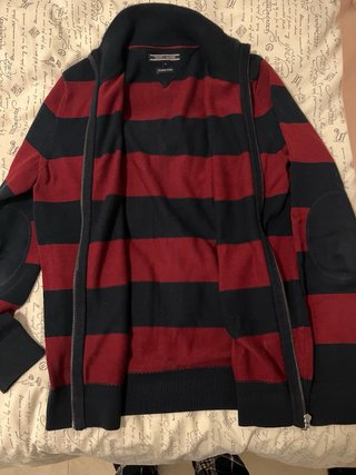 Jersey Tommy Hilfiger Rayas Rojo y Negro