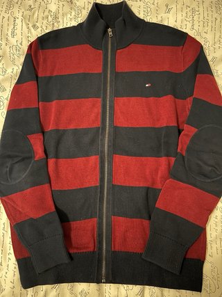 Jersey Tommy Hilfiger Rayas Rojo y Negro