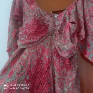 Vestido estampado rosa y rojo,y en verde,el pack 2