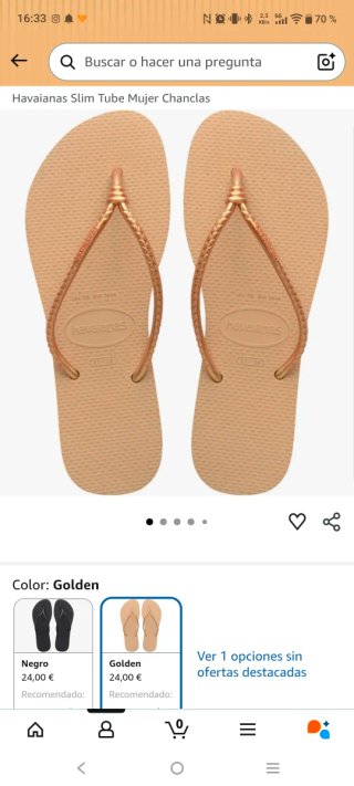 Sandalias Havaianas doradas sin estrenar