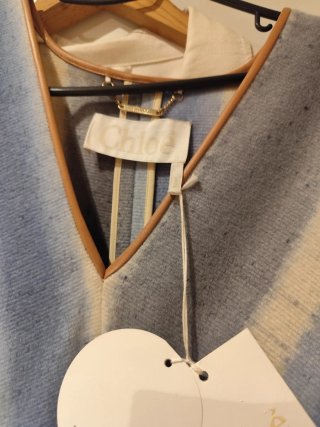 Poncho Chloé Talla Única Beige/Azul