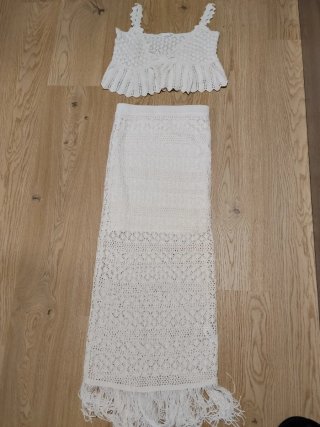 Conjunto Falda y Top Crochet Blanco
