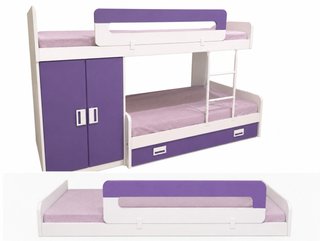 Cama litera con armario y cajones