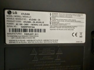 Televisor LG 47LD450 Negro