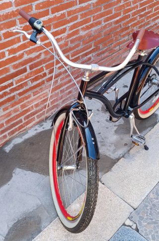 Bicicleta Hoodbikes Clásica Negra Ruedas Blancas