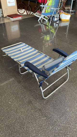 Tumbona Crespo Rayas Azul y Blanco