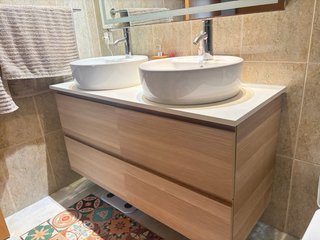 Mueble baño IKEA 120cm doble lavabo y grifos
