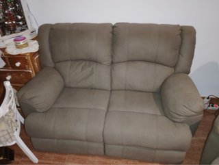 Sofá 2 plazas y sillón reclinable eléctrico,, gris