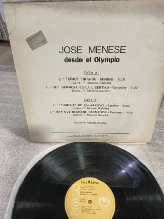 Vinilo José Menese Desde el Olimpia