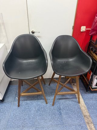 Juego de 2 Sillas Altas Negras