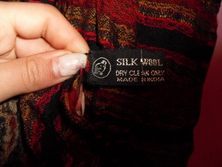 Sciarpa Silk Wool Made in India Bordeaux Invernale