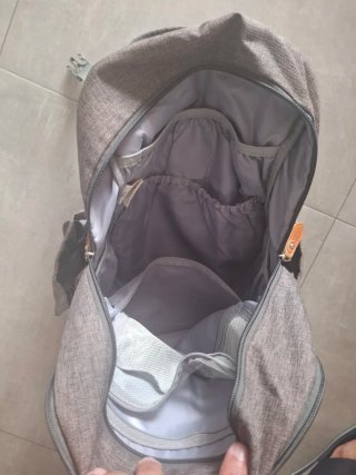 Mochila para carro de bebé gris