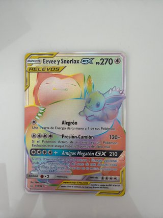 Carta Pokémon Eevee y Snorlax GX 270 PS