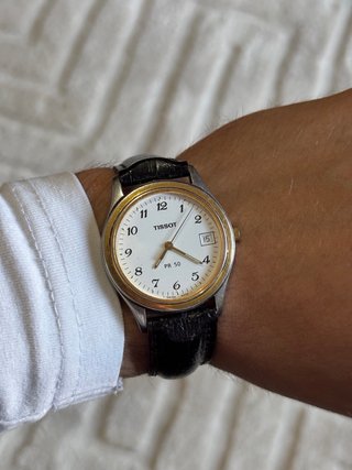 Tissot PR 50 Orologio Vera Pelle Vintage 36mm
