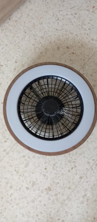 Lámpara ventilador madera y metal