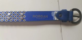 Cinturón Morgan tachuelas y strass azul