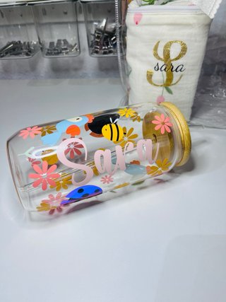 Vaso de cristal con nombre personalizado