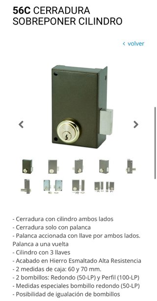 Cerradura Ilargi 56c + 3 llaves