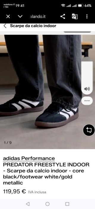 Adidas Predator Scarpe Uomo Nero Bianco