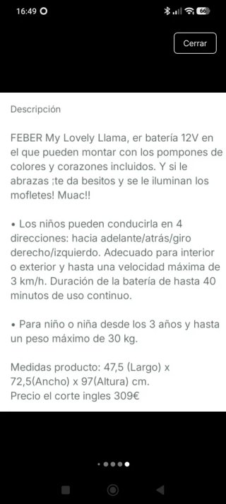 Peluche Llama Mi Encantadora a batería, descripció