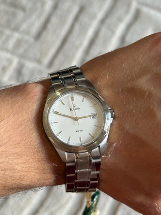 Orologio Bulova WR100 Quarzo Uomo Argento Bianco N