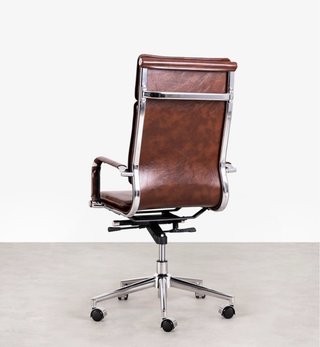 Silla de oficina polipiel marrón
