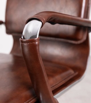 Silla de oficina polipiel marrón