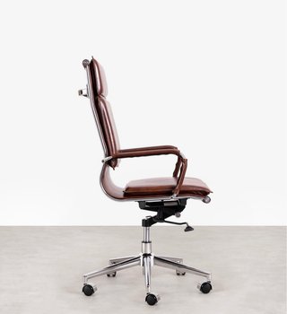 Silla de oficina polipiel marrón
