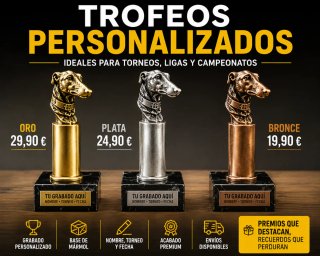 Trofeos personalizados ORO, PLATA,BRONCE