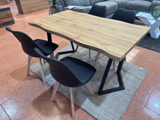 Mesa Comedor Madera 140x80 + 4 Sillas