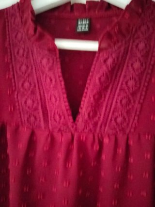Camisa SHEIN roja manga larga