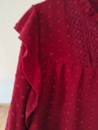Camisa SHEIN roja manga larga