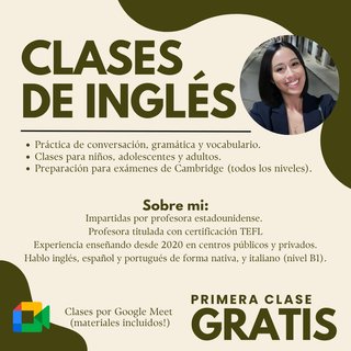 Refuerzo / Clases de Inglés - Profesora Nativa