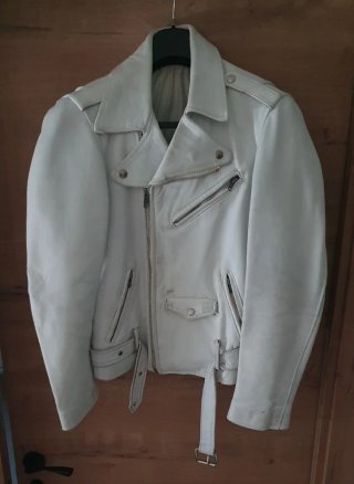 Chaqueta auténtica cuero blanco años 80 / England