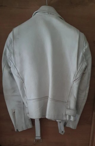 Chaqueta auténtica cuero blanco años 80 / England