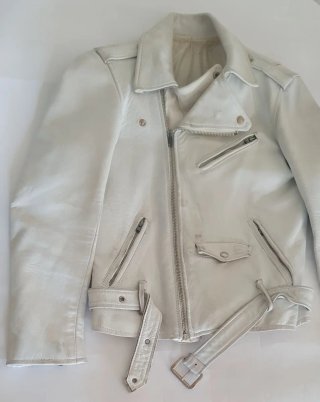 Chaqueta auténtica cuero blanco años 80 / England