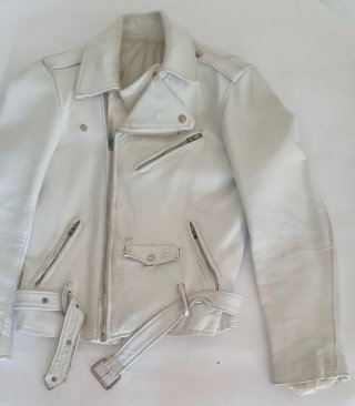 Chaqueta auténtica cuero blanco años 80 / England
