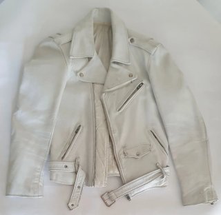 Chaqueta auténtica cuero blanco años 80 / England