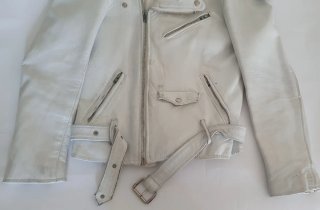 Chaqueta auténtica cuero blanco años 80 / England