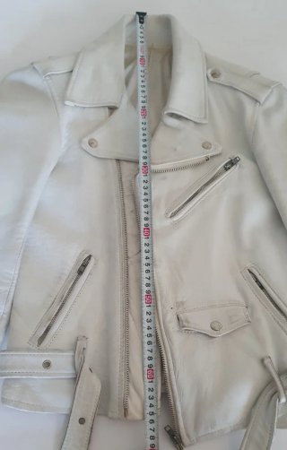Chaqueta auténtica cuero blanco años 80 / England