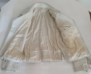 Chaqueta auténtica cuero blanco años 80 / England