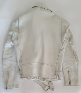Chaqueta auténtica cuero blanco años 80 / England
