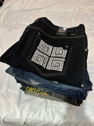 Pantalones Kani Hombre Azul y Negro