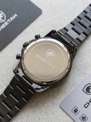Reloj Cheetah Negro Cronógrafo Hombre Nuevo