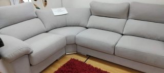 Sofá modular gris tela.  De rinconera