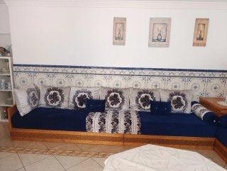 Sofá marroquí (Sdari) tela y madera