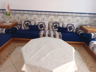 Sofá marroquí (Sdari) tela y madera