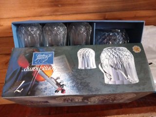 Cubitera y 6 vasos de whisky Cristal d'Arques
