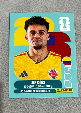 Cromo Luis Díaz FIFA 2026 Panini